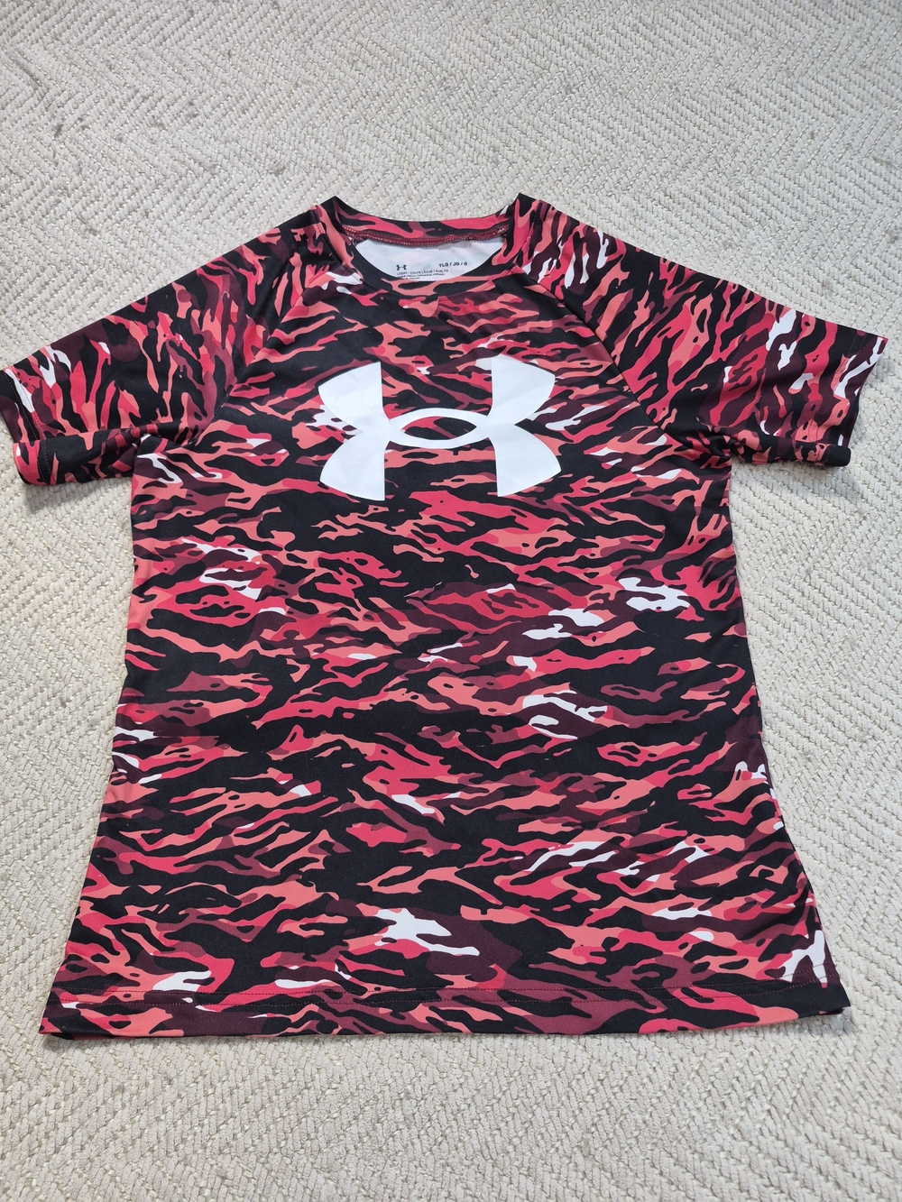 Under Armour Kids' Red Camo Short-Sleeve Performance Tee